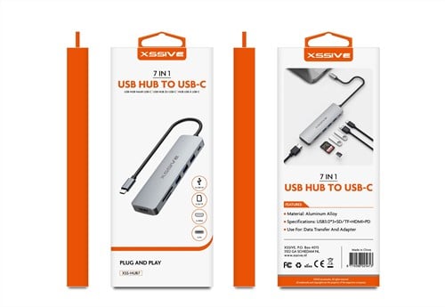 Xssive 7in1 USB Hub to USB-C XSS-HUB7