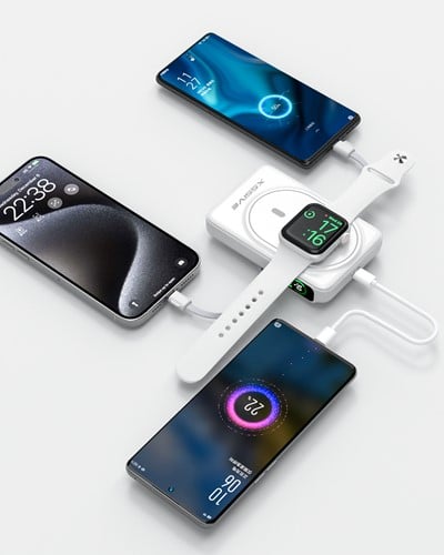 Magnetic Wireless Powerbank incl. Cable 10.000 mAh XS-PB43W - Wit
