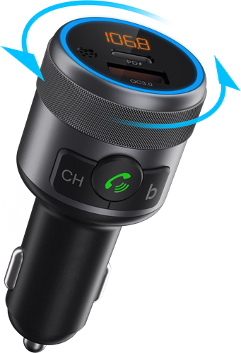 Xssive 24W PD Fast Charging Wireless FM Carkit+ Music Player XSS-FM13