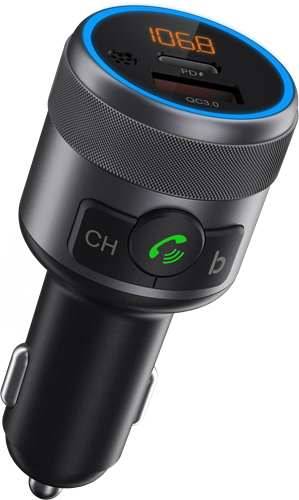 Xssive 24W PD Fast Charging Wireless FM Carkit+ Music Player XSS-FM13