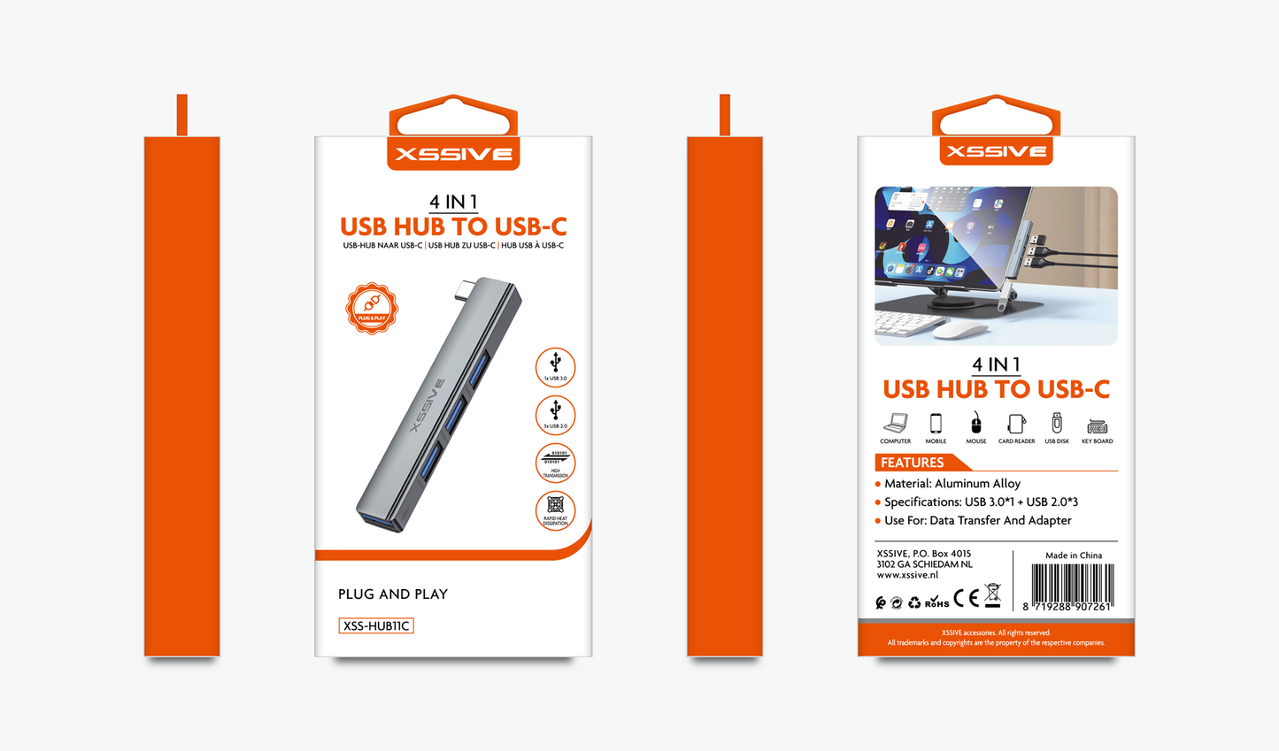 Xssive 4in1 USB Hub to USB-C