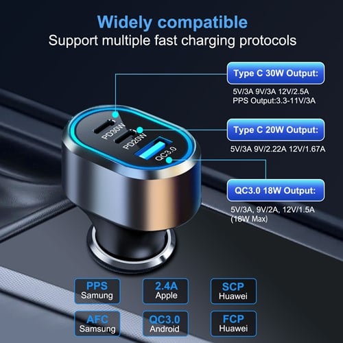 Xssive Fast Car Charger PD50W Ultra XSS-CC34 - Zwart