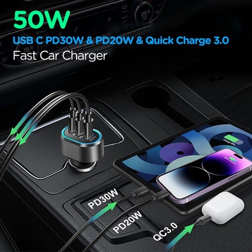 Xssive Fast Car Charger PD50W Ultra XSS-CC34 - Zwart