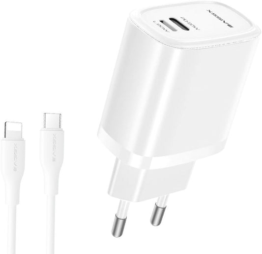 Xssive Quick Dual Port Charger+Cable Type-C to iPhone XSS-AC71CL - Wit